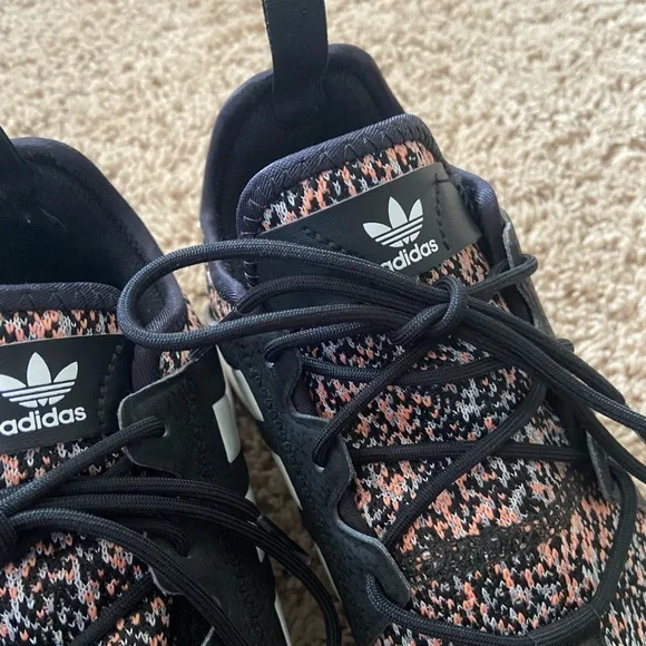 Light orange and black adidas tennis shoes. (only worn once) - Picture 2 of 8